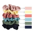 thumbnail image 2 of 6 piezas de coleteros elásticos de tela de colores sólidos, buenos para niñas y mujeres, decoración sencilla de cola de caballo, moño y peinado de competición de baile., 2 of 5