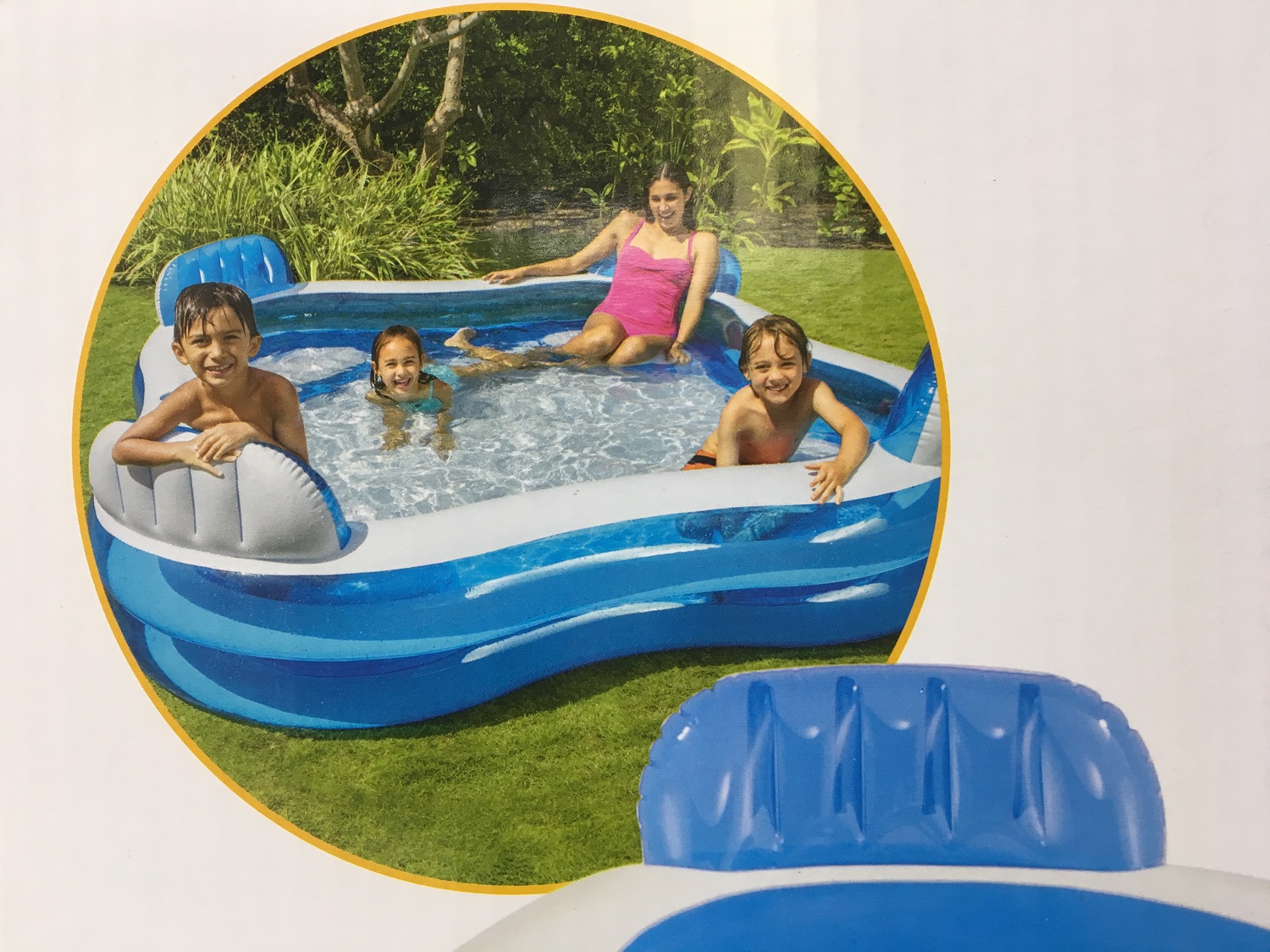 Intex Swim Center Family Lounge Inflatable Pool, 90" X 90" X 26" Ages 3+ - image 5 of 5