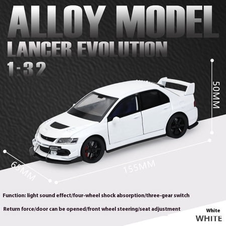 1:32 Scale Diecast Car Model, Mitsubishi Lancer Evolution IX, Alloy Racing Vehicle with Sound & Light, Right Hand Drive