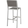 thumbnail image 4 of Modern Contemporary Urban Design Outdoor Patio Balcony Bar Stool Chair, Grey Gray, Metal Aluminum, 4 of 4