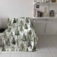 thumbnail image 4 of Christmas Tree Fleece Blankets for Couch, Xmas Green Pine Forest Farmhouse Vintage Throw Blanket Soft Flannel Blankets Throws Cozy Plush Microfiber Bed Blanket All Season 40"x50", 4 of 7