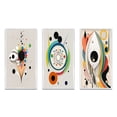 thumbnail image 2 of Designart "Retro Geometry of Awakening Rebirth V" Modern Geometric Framed Wall Art Set Of 3 - White Abstract Frame Canvas Set For Living Room Decor, 2 of 7