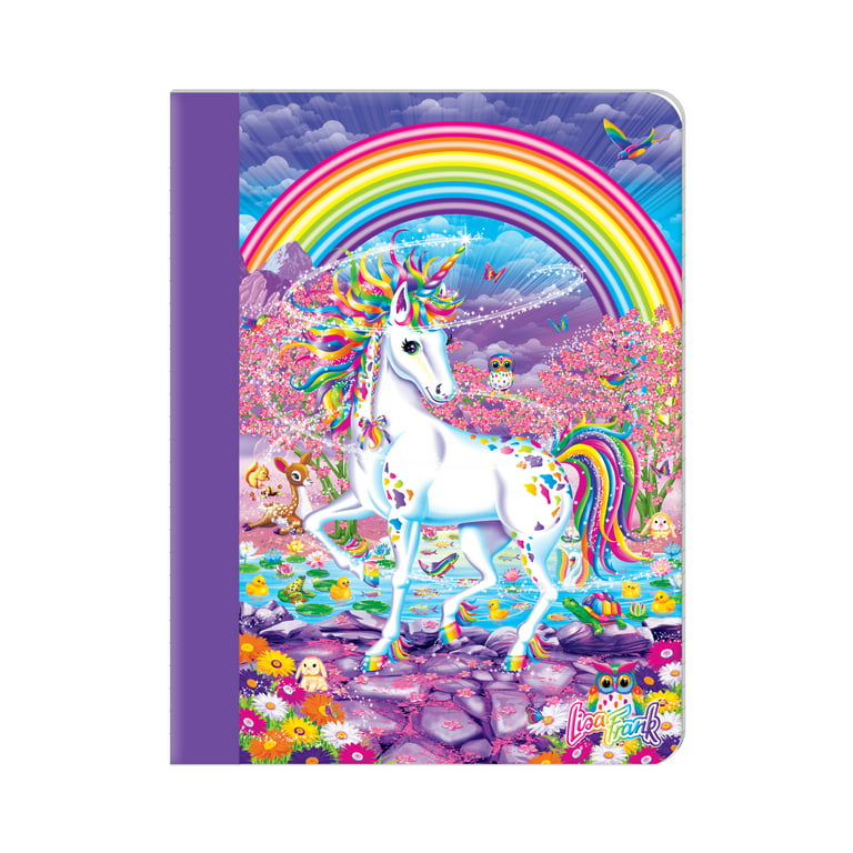 Lisa Frank Sparkle Glitter Composition Notebook, 100 Sheets, Wide Ruled
