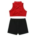thumbnail image 5 of Alvivi Kids Girls Active Gym Fitness Sportswear Short Tracksuits Gymnastics Dance Outfits Red&Black 12, 5 of 7