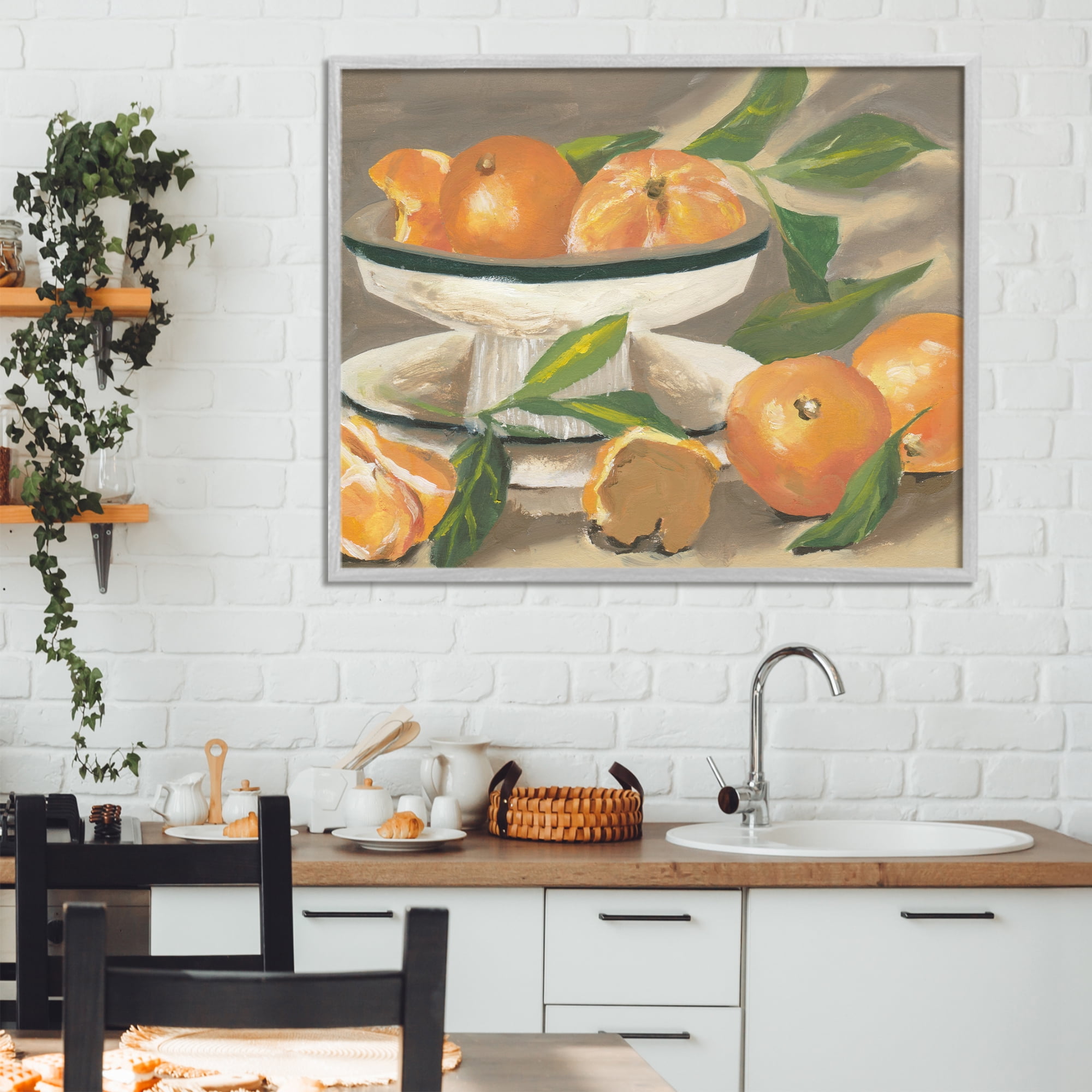 Stupell Industries Oranges in Stillness Gray Framed Giclee Art, design by Melissa Wang