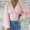 Pink, variant on Womens Long Sleeve Tops Comfy Lounge Waistband Puff Sleeve v Neck Preppy Blouses Solid Color Ruched Sexy Tee Shirts Green XL