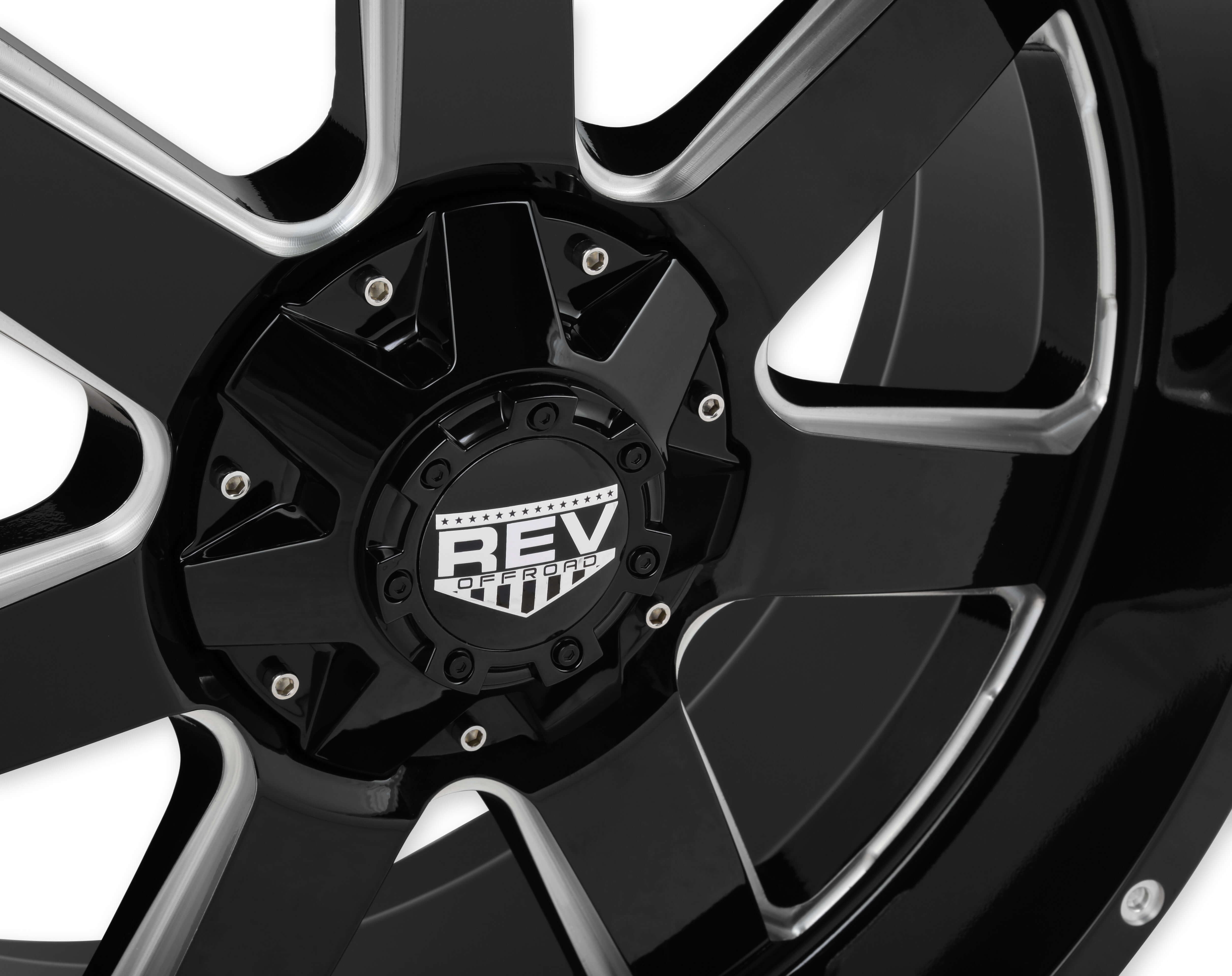 REV Wheels 885M-2907312 885 Series- 20x9 - 4.53 bs - 5x5/5x127 -Black/Machine Lip