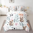thumbnail image 2 of Homewish Cute Dog 7 Pieces Bedding Comforter Set for Teens Boys Girls,Flower Animal Full Bedding Set Lightweight,Dreamy Princess Fitted Sheet Flat Sheet,Ultra Soft Home Decor,Reversible, 2 of 8