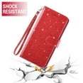 thumbnail image 3 of Asuwish Compatible with Samsung Galaxy S10 Wallet Phone Case and Tempered Glass Screen Protector Flip Credit Card Holder Stand Bling Glitter Cell Cover for S 10 Edge 10S GS10 X10 Women Red, 3 of 9
