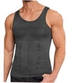 thumbnail image 2 of Men Slimming Body Shaper Vest Gynecomastia Compression Shirts Tummy Control Shapewear Moobs Undershirt Gray 3XL, 2 of 4