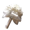thumbnail image 1 of Kmbangi Artificial Wedding Bride Bouquet Romantic Handheld Bridesmaid Flower with Ribbon, 1 of 9