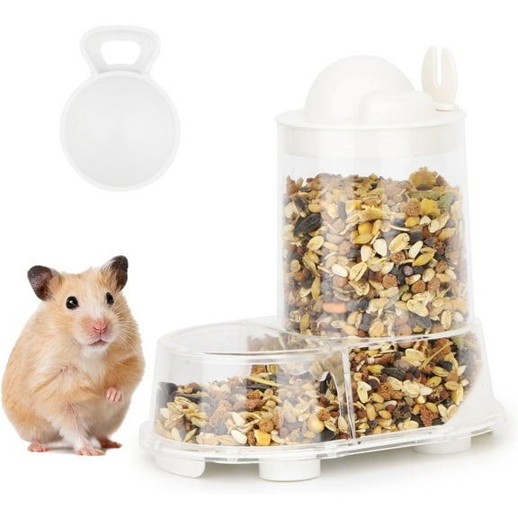 Hamster Feeder Food Bowl Automatic Dispenser for Dwarf Syrian Hamsters Mice Gerbils Rats or Other Similar-Sized Small Pets