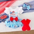 thumbnail image 2 of UngA Baby Fourth of July Outfit Girl Ruffle Romper+Bloomers Tutu Skirt+Socks+Headband 4Pcs Infant Newborn Clothes Set (White,12-18 Months), 2 of 7
