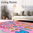 thumbnail image 2 of ODIKA 3x5 Machine Washable Non-Slip Area Rug, Whimsical Alphabet Parade With Playful Characters And Dancing Letters Ultra Soft Rug, None, 692701, 2 of 7