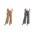 thumbnail image 1 of (2-Pack) Rinsvye Women Tailored Wide Leg Trousers Commute Wear High Waist Design Pockets Included Belt Accessory Stylish Look Durable Fabric Comfort Fit All Day Use, 1 of 5