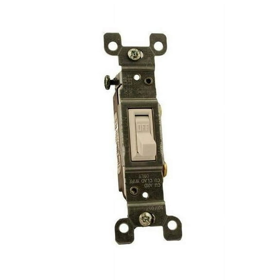 15A 120V Push-In Side Terminal Toggle Switch, White