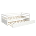 thumbnail image 4 of Topcobe Twin Size Modern Wooden Daybed with Trundle, Bed Sofa for Living Room Guest Room, White, 4 of 8
