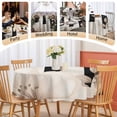 thumbnail image 5 of Round Tablecloth Abstract Vintage Waterproof Oil Proof Polyester Table Cloth Cover Decor for Home Dining Outdoor,Patio,Parties, 60" Dia. Zebra Texture Pattern Flowers Black White, 5 of 9