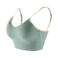 thumbnail image 3 of Tshirt Bras for Women Fashion Bra Solid Vest Camisole Breathable Push up Tops Underwear V-Neck Convertible Bra Feature Hook and Eye Closure Bralette Bra Style Y-95 , Green, 3 of 3