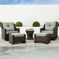thumbnail image 7 of CHITA Outdoor Half Rround Wicker Side Table, Chestnut, 7 of 7