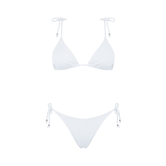 Women's Triangle Bikini Set Ribbed Halter Tie Tops with Side Tie Swim Short Beach Pool Bathing Suit Two Piece Swimsuit Set for Women S