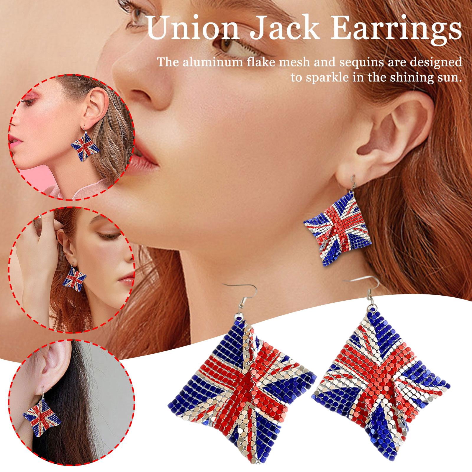 Colorful British Flag Earrings Diy Craft Jewelry Making Accessories T4B0