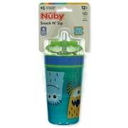 Nuby Boys' Snack N Sip 9 Oz. Monster Cup With Straw - lime/multi, one size