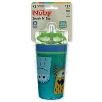 Nuby Boys' Snack N Sip 9 Oz. Monster Cup With Straw Color: lime/multi Size: one size