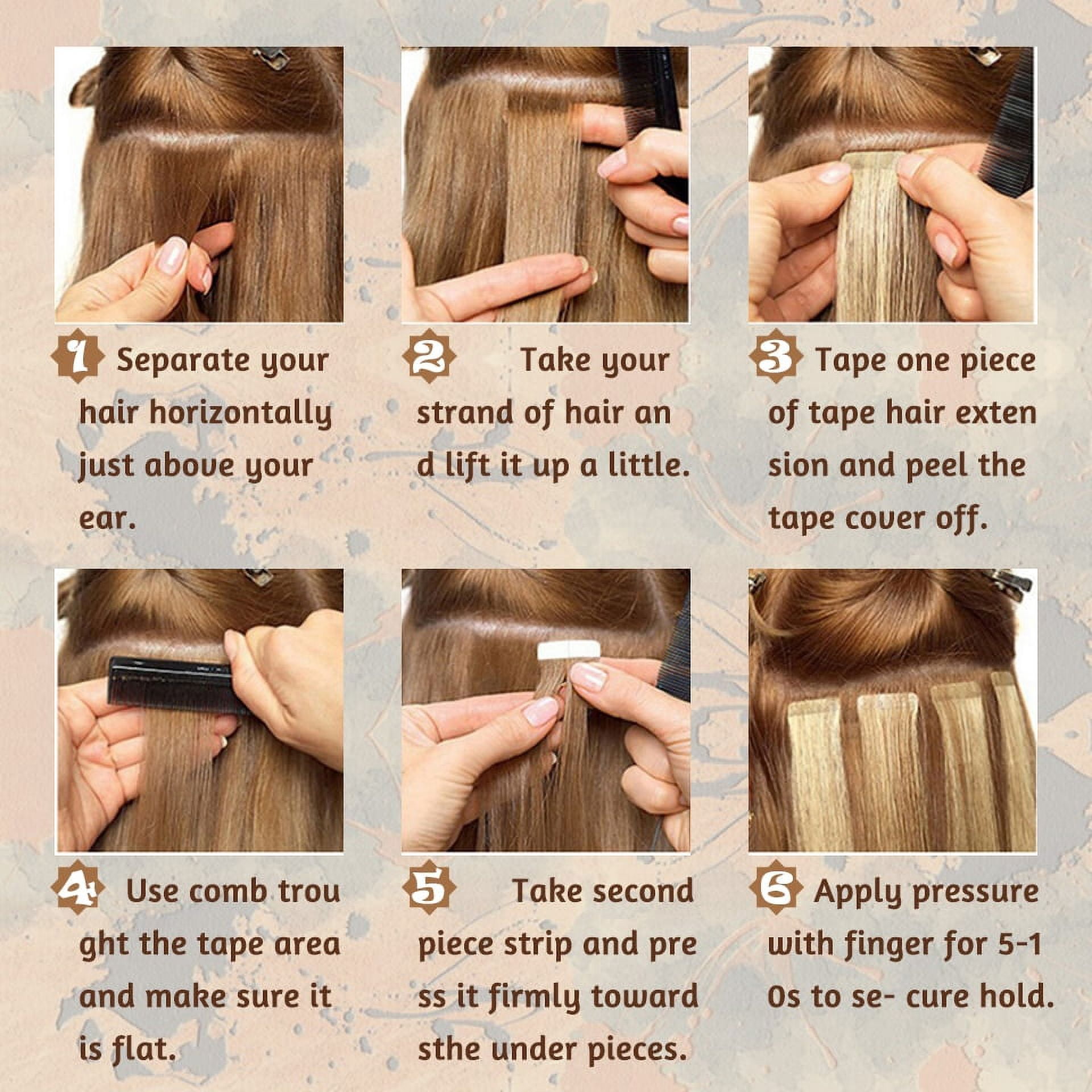 22 Inch Human Hair Tape-In Extensions, 20 Pieces, Straight, Reusable Amazon.com : Aison Jet Black Tape in Hair Extensions Human  main image 2
