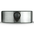 thumbnail image 2 of Tungsten GPS Location Symbol Icon Band Ring 8mm Men Women Comfort Fit Brushed Gray Flat Cut Black Polished, 2 of 4