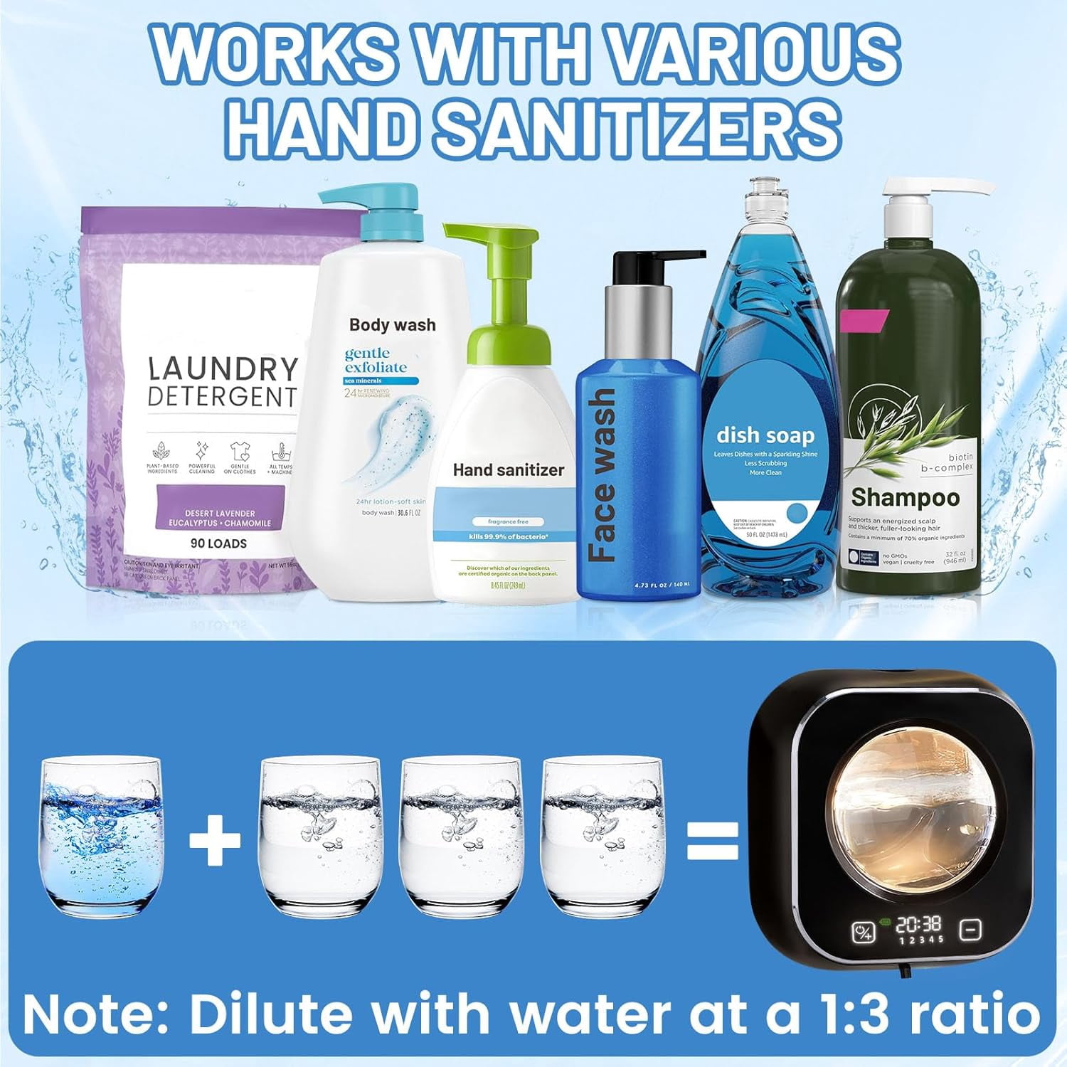 Automatic Soap Dispenser, 320ML Touchless Smart Hand Soap Dispenser, 5 Adjustable Soap Levels, Rechargeable Wall Mounted Electric Foam Soap Dispenser for Bathroom Kitchen Office