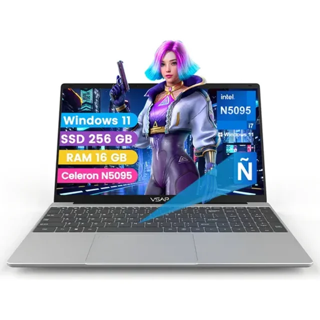 VSAP 15.6" Laptop Intel Celeron N5095, 16GB de RAM, 256GB SSD, Windows 11 Pro