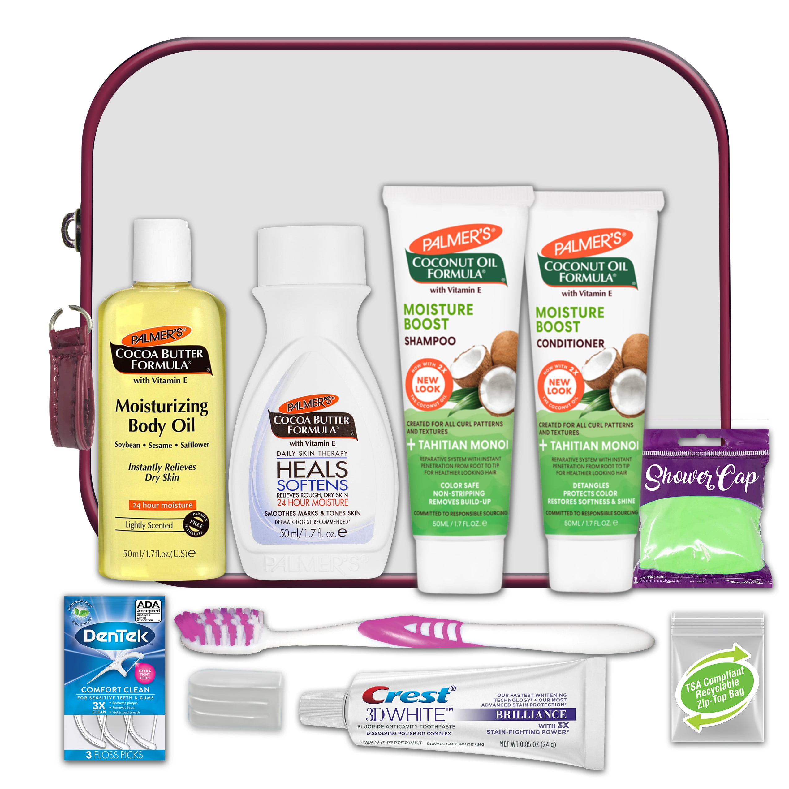 (4 pack) Convenience Kits International, Womens Multicultural 10 PC Kit Featuring: Palmers Hair and Body Care Trial-Size Products