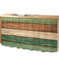 thumbnail image 2 of Farmhouse Dark Sage Green Brown Cabinet Curtain 28"W x 51"L, Vintage Wooden Striped Dust-Proof Privacy Curtain for Closet Shelves Self Adhesive, Sink Skirt for Bathroom Vanity Kitchen Laundry Room, 2 of 9