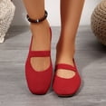 thumbnail image 6 of YLYL Women's Knit Ballet Flats with Elastic Strap Square Toe Comfortable Lightweight Casual Work Dress Mary Jane Shoes, 6 of 9