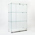 thumbnail image 4 of 49.49”H Figure Glass Display Cabinet with Doors, Lock, Handles, Anti-tipping Device, Easy to Install, Floor Standing 3 Shelf Glass Display Case Curio Cabinet for Collections Model Toys, White, 4 of 16