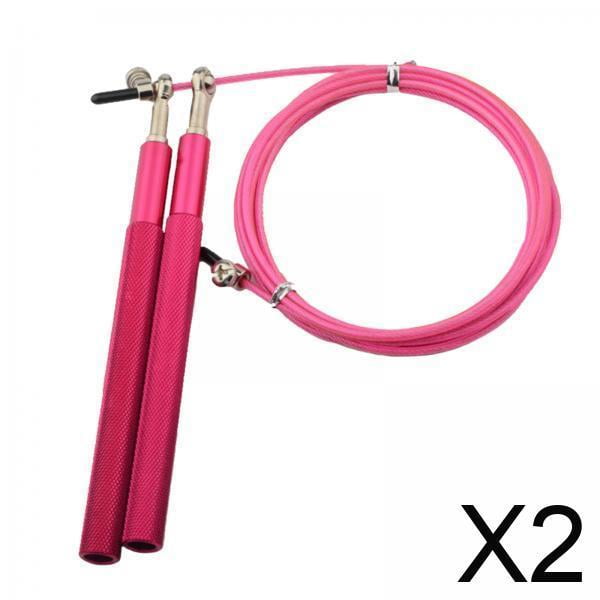 2xSpeed Jump Rope 300cm Longitud Ajustable Durable Fitness Boxeo Saltar Cuerda Delgada Rosa