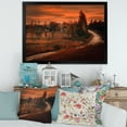 thumbnail image 3 of Designart 'The Road By The Farm In Dark Pink Sunset' Farmhouse Framed Art Print, 3 of 4