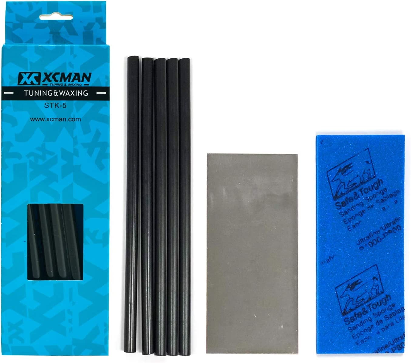 XCMAN Alpine Freeride Snowboard Ski Base Ptex Base Repair Kit5 ptex,Metal Scraper,Sanding