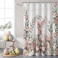 thumbnail image 6 of Shower Curtain for Bathroom Easter Bunny Garland Leaves Waterproof Bath Curtains Shower Curtains with Hooks,Country Rabbit Leaves Bathroom Curtain Privacy Drapes for Bathtubs Toilet 36x72in, 6 of 9