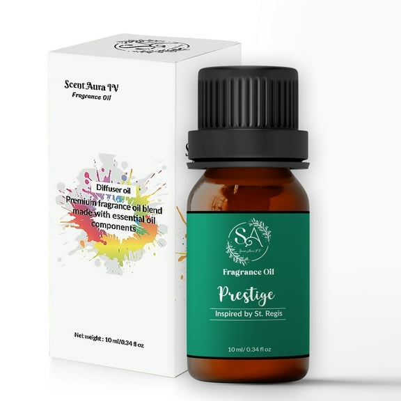 Scent Aura IV Prestige Fragrance Oil Inspired by St.Regis Hotel Scent Aromatherapy Essential Oil (0.34 fl oz, Hotel Inspired Diffuser Oil, All Types of Diffusers, Diffuser Refills, Candle Making)