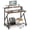 Rustic Brown, variant on Furnibear Rolling Computer Desk with Charging Station Monitor Shelf Storage 2 Tier Mobile Home Office Workstation 330 lbs Black