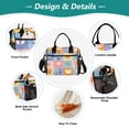 thumbnail image 3 of FORMRS Insulated Lunch Bag for Work School Unisex Large Capacity Cooler with Shoulder Strap, Blue Flowers, 3 of 6