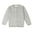 thumbnail image 1 of OUSITAID Little Girls Cute Crew Neck Long Sleeve Button-Down Solid Cotton Fine Knit Cardigan Sweaters, 1 of 7