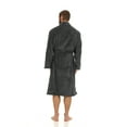 thumbnail image 5 of North 15 Mens Plush Soft Warm Fleece Bathrobe - Charcoal-One size, 5 of 5
