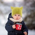 thumbnail image 2 of Winter Hats for Women Winter Hat Children's Baby Hat Cat Ear Protector Plush Knitting Solid Color Pullover Cap, 2 of 3
