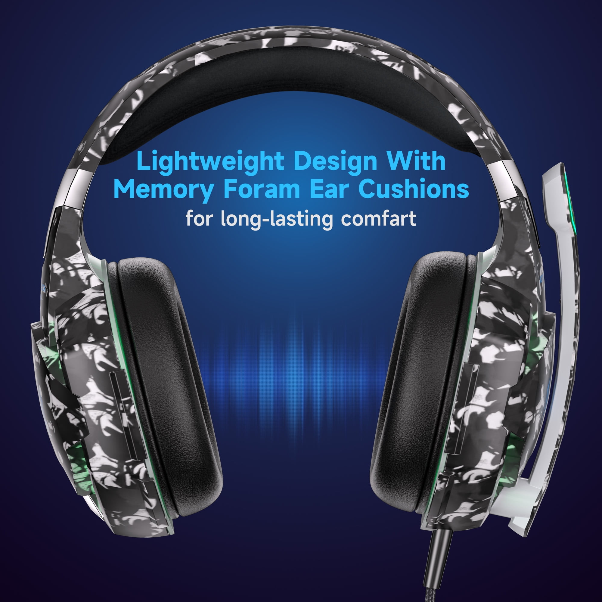 Wired Gaming Headset for PS5/PS4/Switch/ PC/Phone,Gaming Headphones with 20H Playtime Noise-Canceling Mic,7.1 Surround Sound