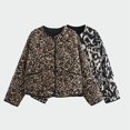 thumbnail image 6 of Women'S Oversized Print Quilted Puffer Jacket Casual Padded Coat Leopard Print M, 6 of 8
