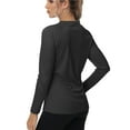 thumbnail image 3 of Women's Long Sleeve Swim Shirts Rash Guard Shirts UPF 50+ Sun Protection Quick Dry Hiking T-Shirt Athletic Workout Running Tops Shirts Black XL, 3 of 6