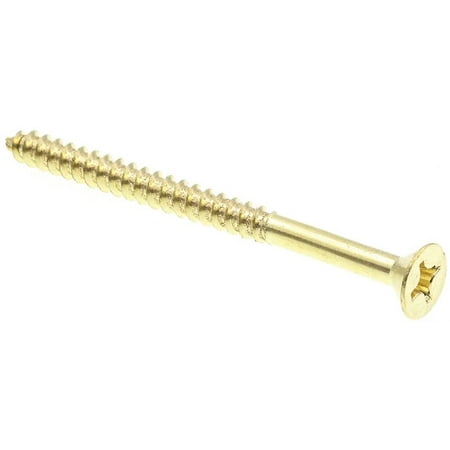 

9036325 Wood Screw Flat Head Phillips #12 X 3 in Solid Brass Pack of 15